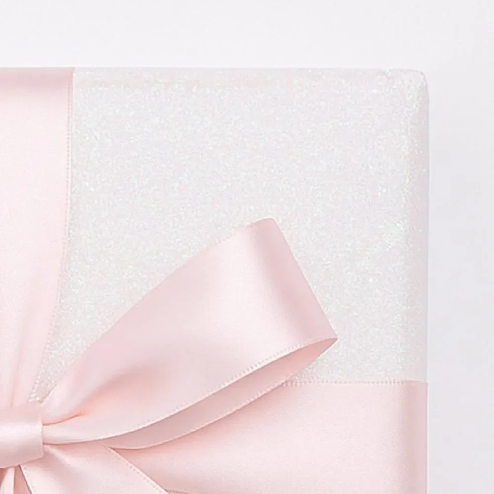 NWT Paper Source White Glitter Wrapping Paper Roll 27.5”x59” Designer Gift Wrap